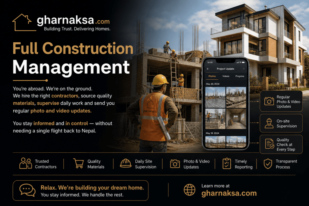 full construction management ghar naksa
