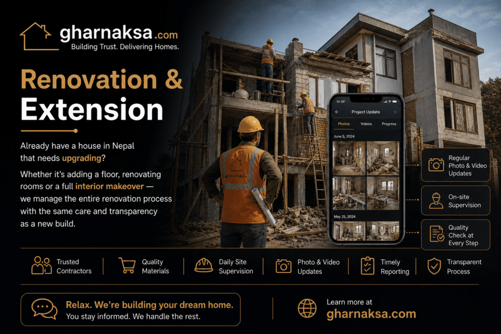 renovation and extension ghar naksa